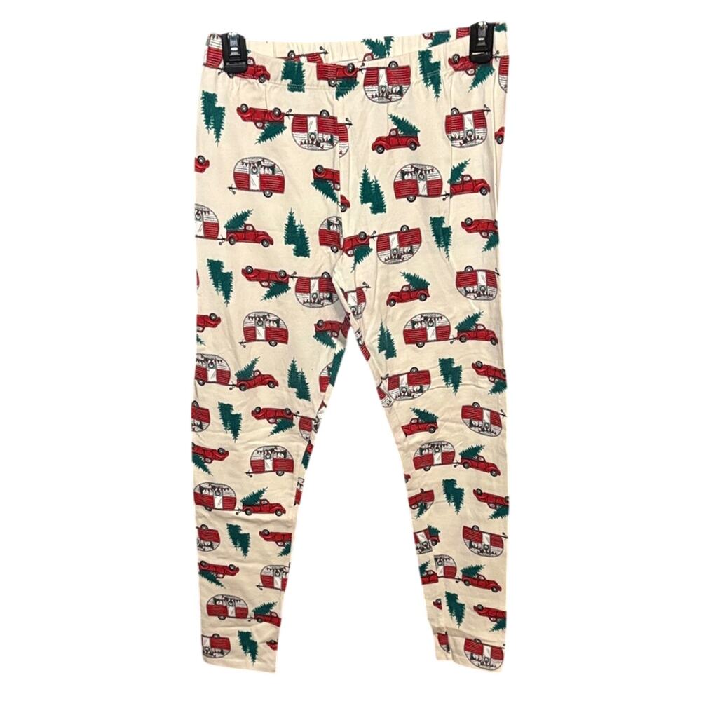 No Boundaries Christmas Leggings L/G Camper Trailer Tree Print Holiday Pants